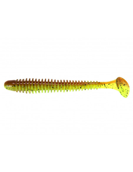 Keitech Swing Impact 2", Fb.: Motoroil / Chartreuse