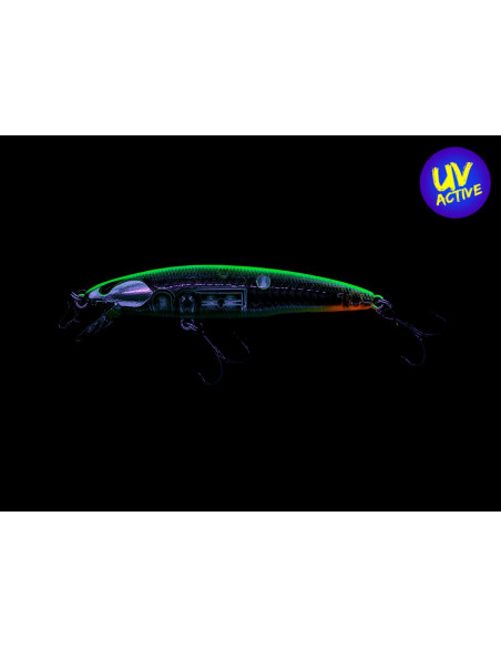 Nories Laydown Minnow Just Wakasagi Wobbler, Fb.: BB Trick Chartreuse