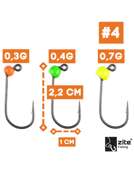 Zite Fishing Tungsten Pro Sharp Jighaken Gr.4 Neon