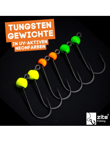 Zite Fishing Tungsten Pro Sharp Jighaken Gr.4 Neon