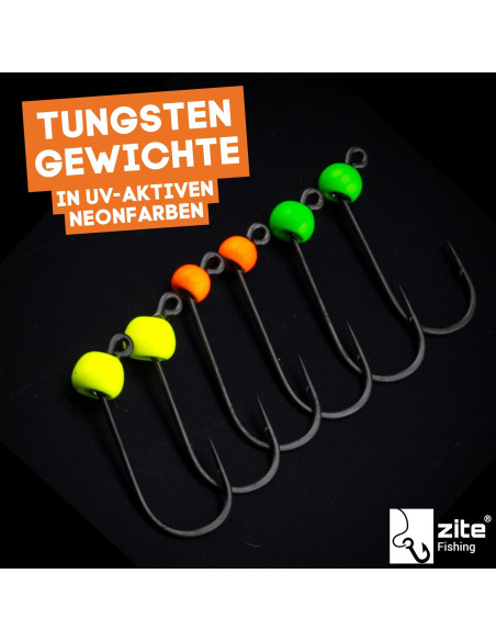 Zite Fishing Tungsten Pro Sharp Jighaken Gr.4 Neon