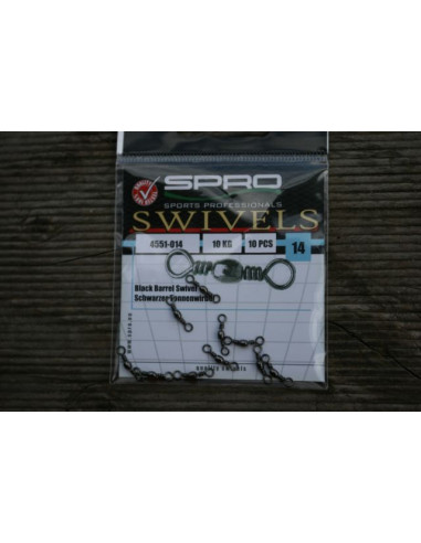 Spro Tönnchenwirbel Gr.14 / 10 kg  Black Barrel Swivel