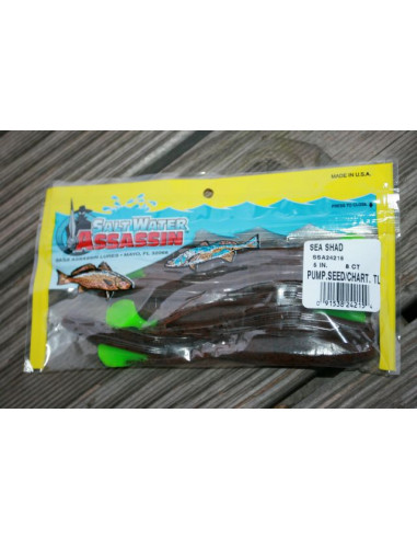 Bass Assassin Sea Shad 5", Fb.: Pumpkin Seed/Chart.Tail