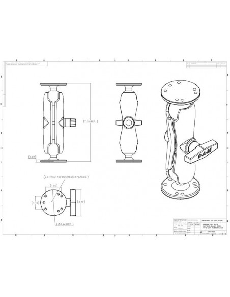 RAM-Mounts 1,5"  Echolothalterung RAM-101U