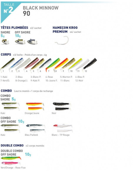 Fiiish Black Minnow 90 Corps Tail, Fb.: White Pailleté