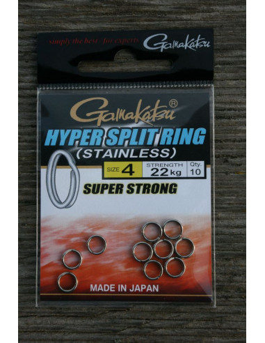 Gamakatsu Hyper Split Ring Sprengring Gr. 4, Tragk.: 22 kg